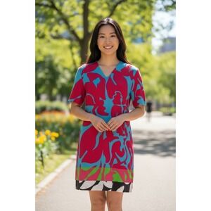 ESCADA All over Print Colorblock Fantasy Color Shift Dress Size 38 US 8 NWT$1595